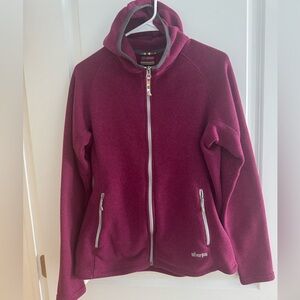 Sherpa Burgundy Zip-Up Hoodie Large